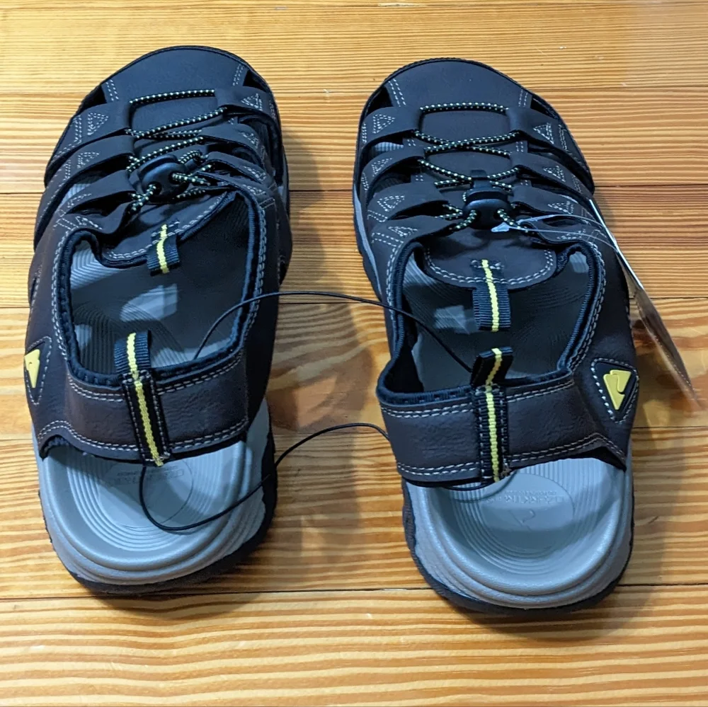 Ozark Trail Brown Men's Outdoor Shoes Round Toe Fisherman Sandals, Size 12,NEW